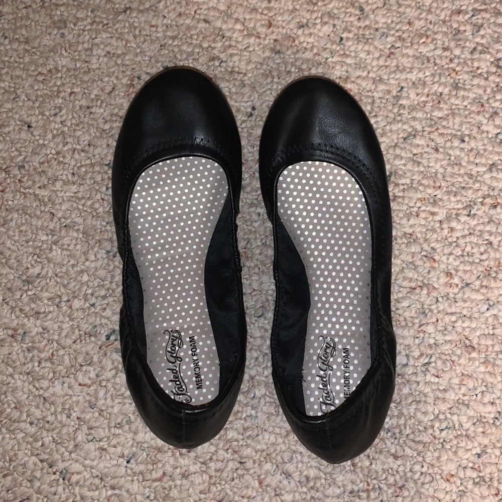 Solid black flats